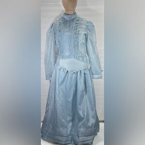 Elegant Blue Midi Dress Size M